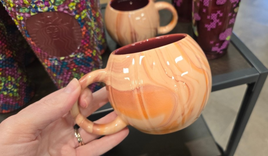 orange swirl PSL mug
