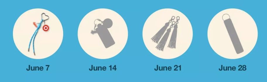 target free charm and keychain graphic with four circles