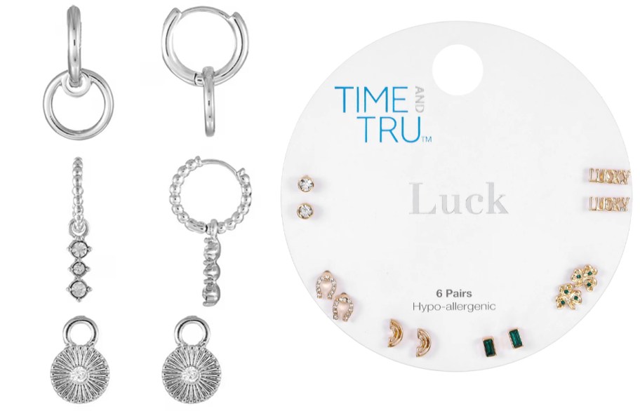 11 pairs of silver earrings