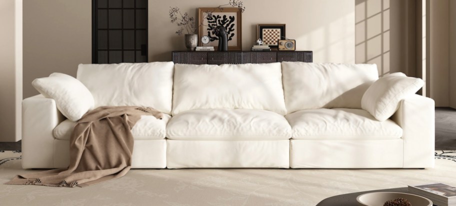white sectional sofa in modern living room