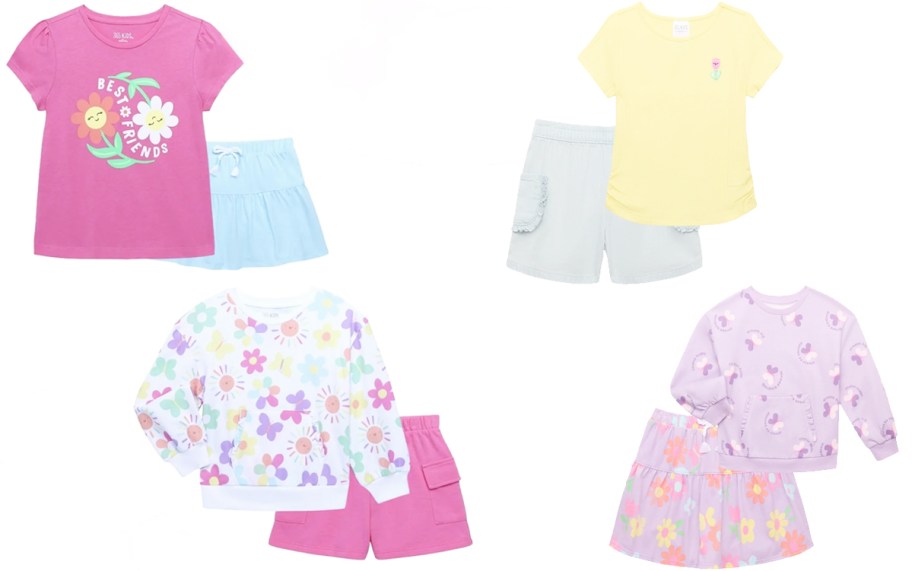 girls tops and shorts outfit sets