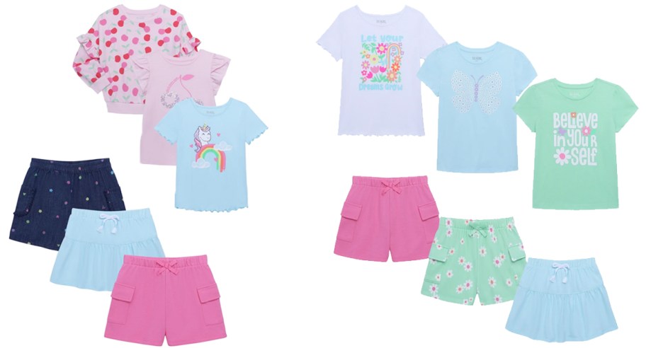 girls tops and shorts outfit sets