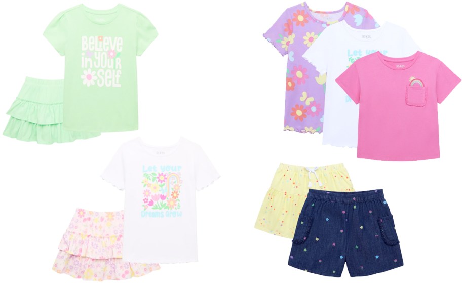 girls tops and shorts and skirts sets