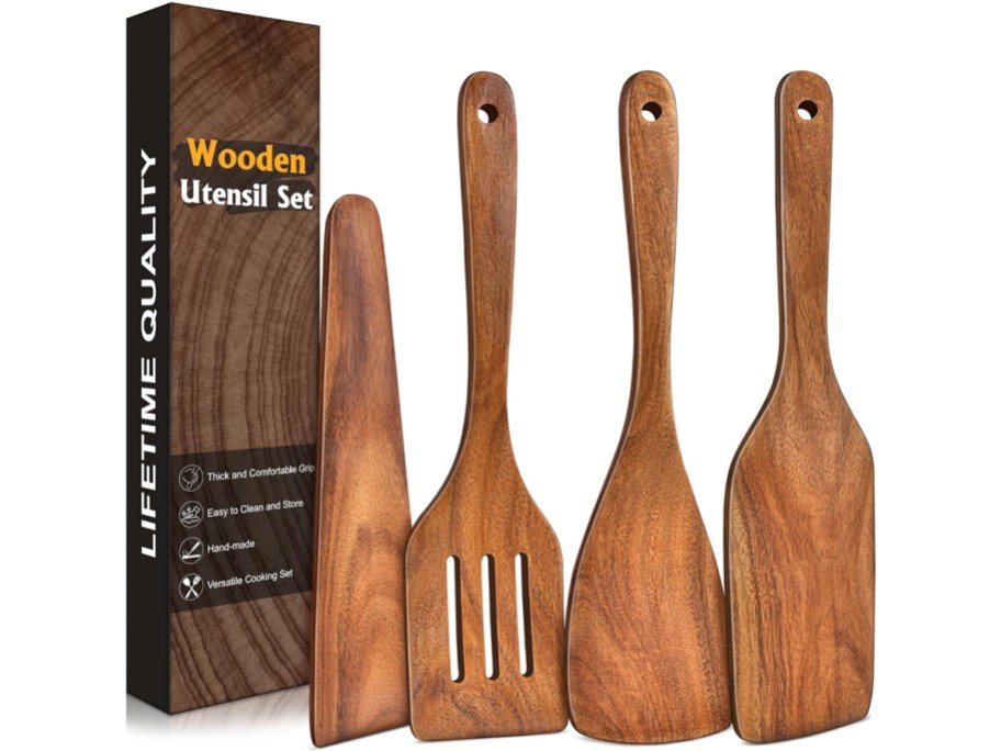 4-Piece Acacia Wood Cooking Utensils Set