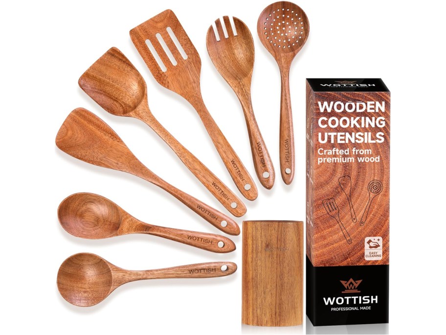 8-Piece Acacia Wood Cooking Utensils Set