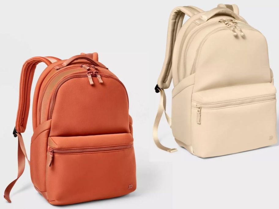 Stock images of two All in Motion 14L Faux Neoprene Backpacks