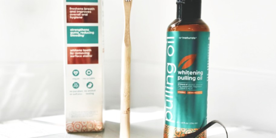 Artnaturals Oil Pulling Kit Just $5.98 Shipped on Amazon (Includes Oil, Toothbrush & Tongue Scraper)