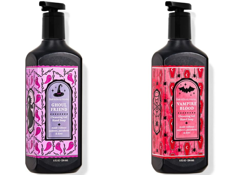 Stock images of two Bath & Body Works Halloween Body Soaps