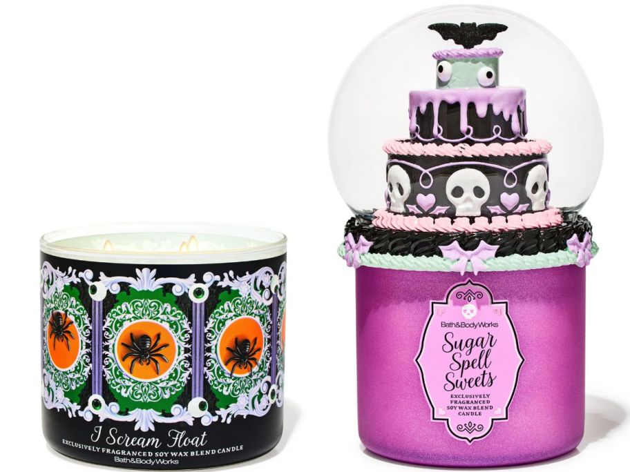 Stock images of two Bath & Body Works Halloween Candles