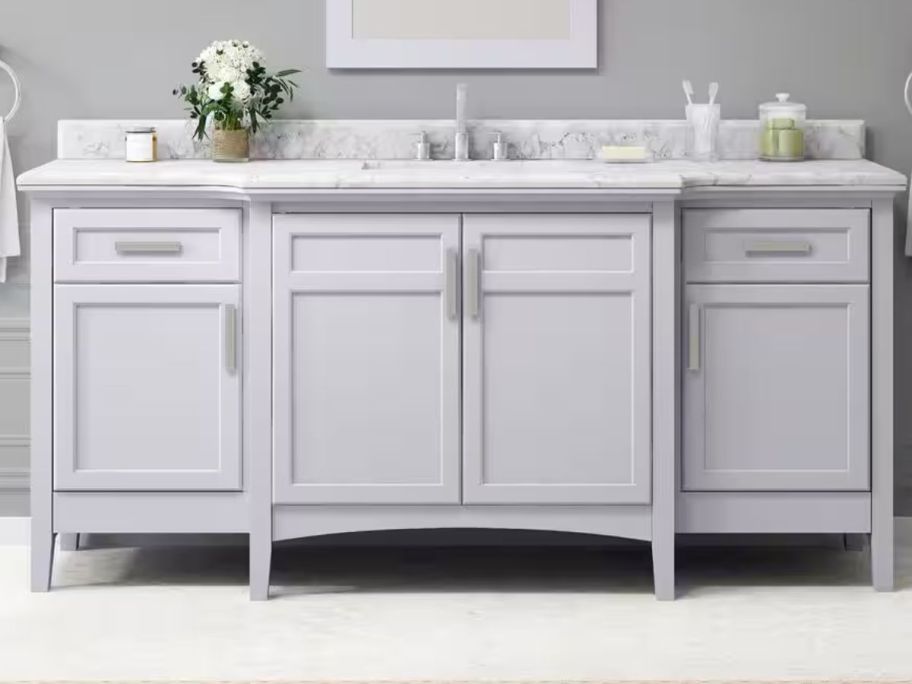 Home Decorator's Collection Sassy 72" Vanity w/ Carrara Marble Top 