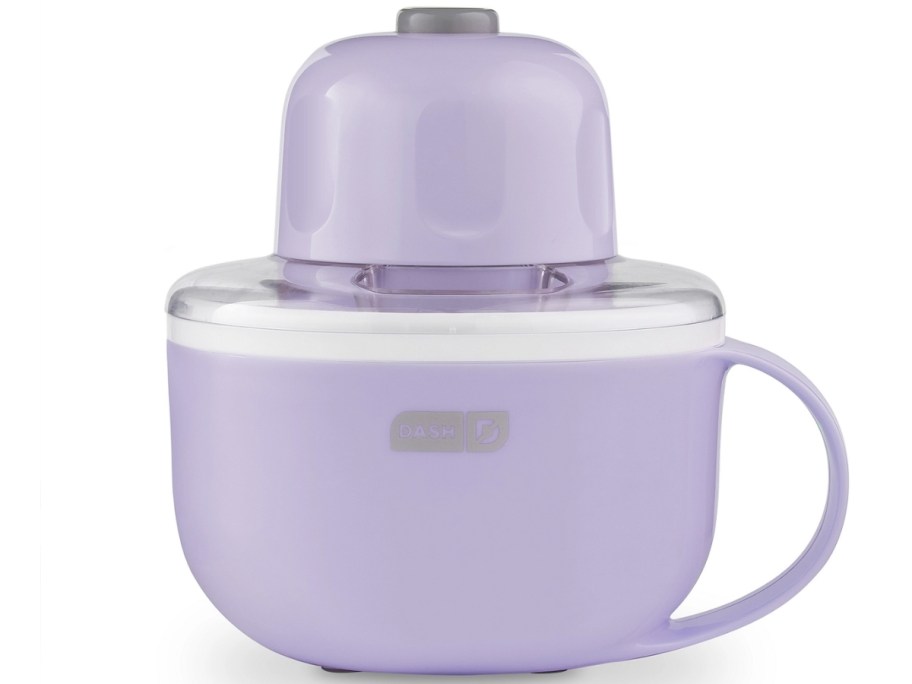 a lavender colored mini icecream maker