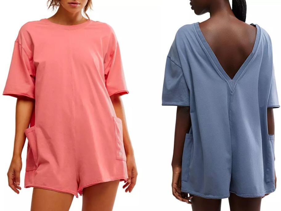 Front and back view of two women wearing a Free People Movement Romper