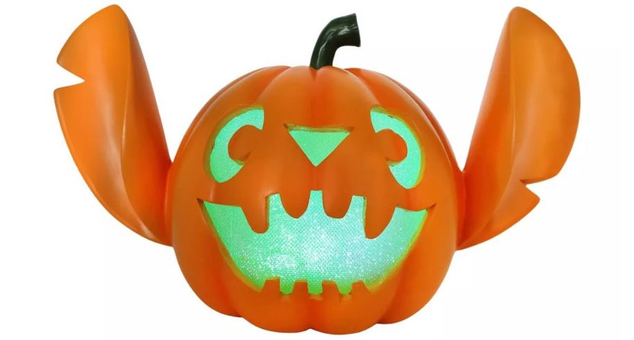 Stock image of a Disney Stitch LED Pumpkin from Kohl's