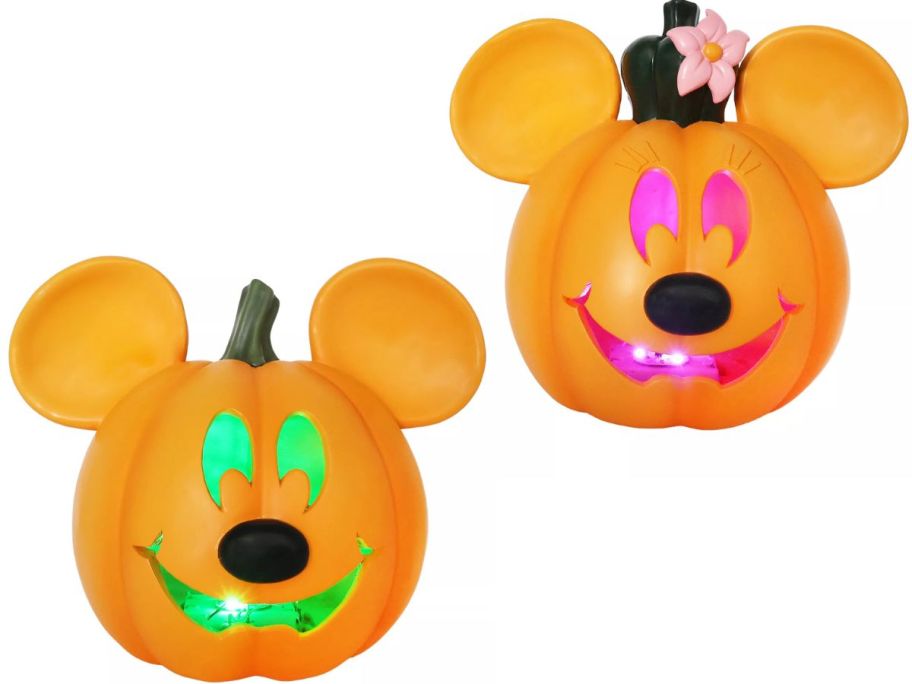 Stock images of Disney LED Mickey and Minnie Pumpkins