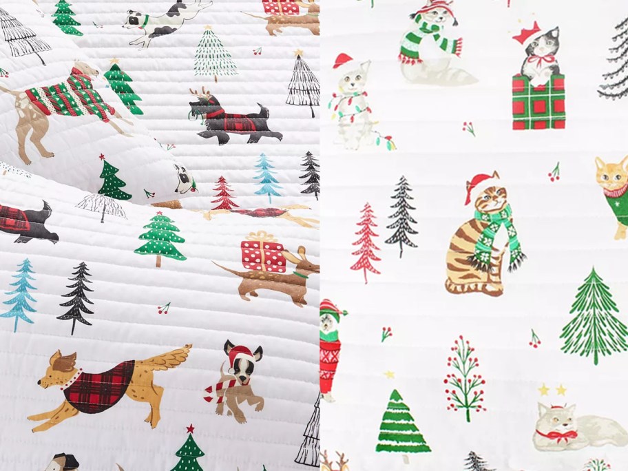 Dog and Cat Christmas Bed Quilts at Macy's