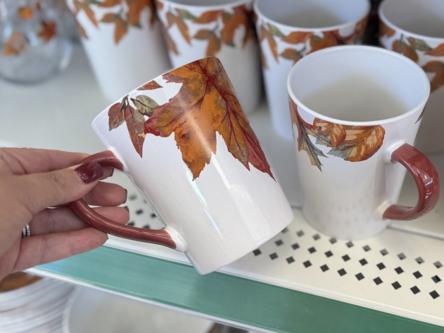 Royal Norfolk Fall Leaves Coffee Mug at dollar tree