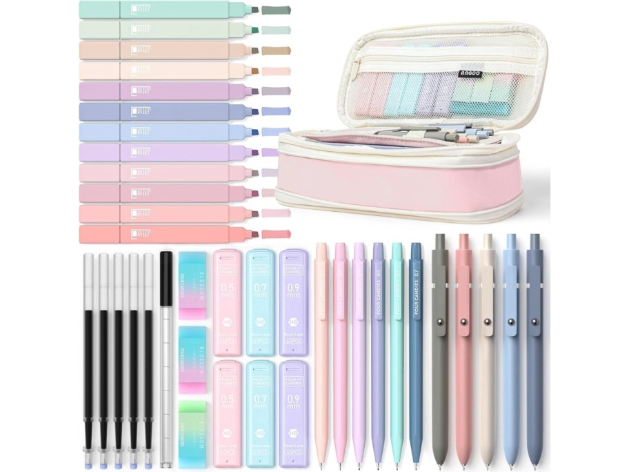 stock image of four candies 39-piece school supplies set