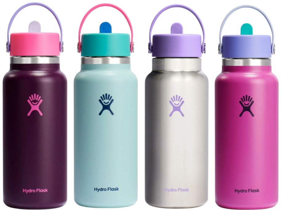 Hydro Flask water bottles in various colors