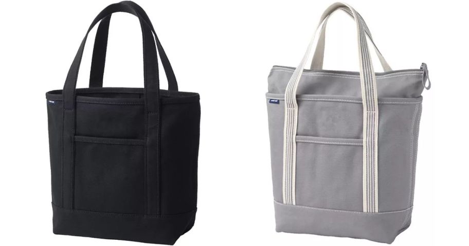 Lands end bags black and gray in multiple sizes