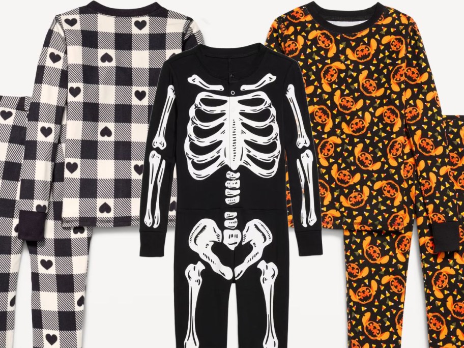 Stock images of three sets of Old Navy Kids Pajamas