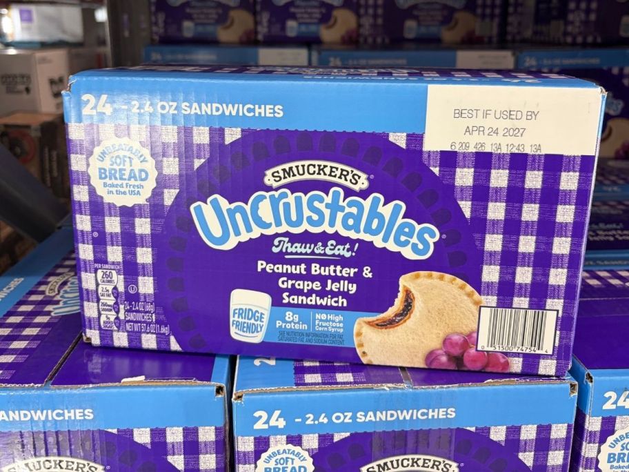 Smucker's Uncrustables Peanut Butter & Jelly Sandwiches 24-Count box in store
