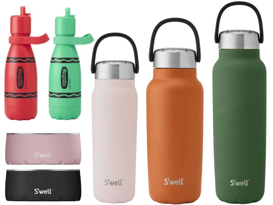 Several S'well Bottles and Pet Bowl