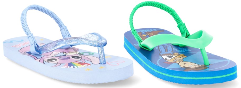 stitch & woody toddler flip flops