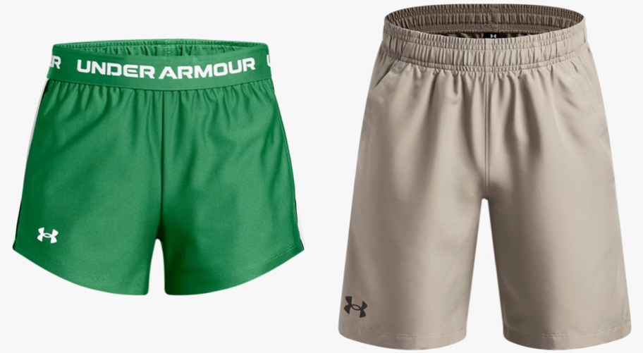 green and brown under armour shorts