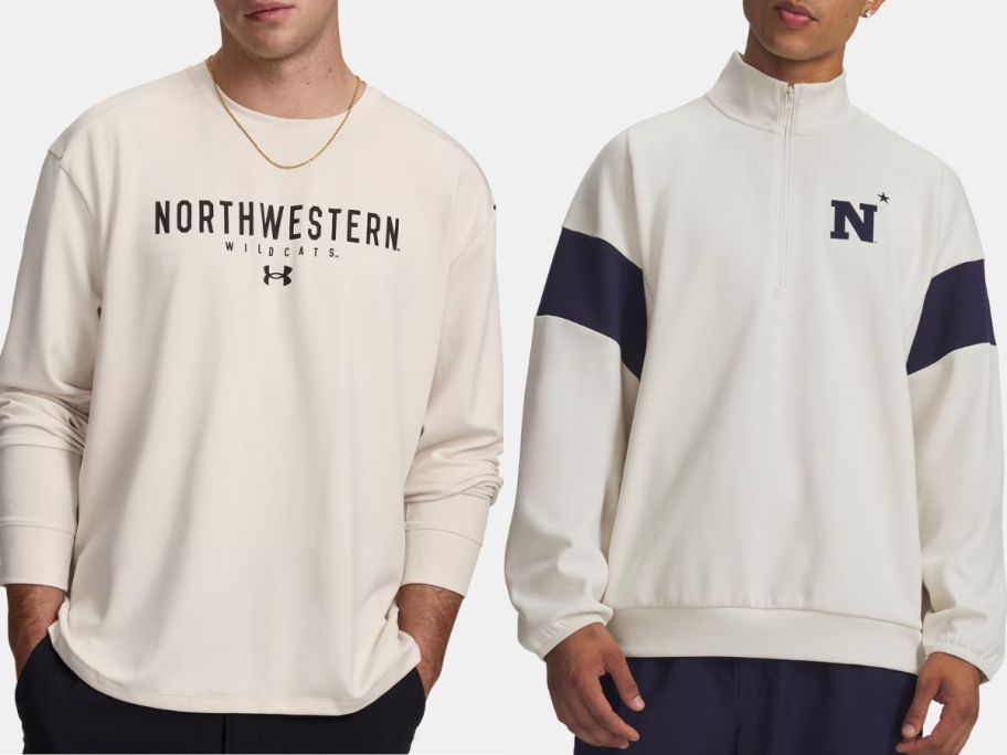 Stock images of two Under Armour Collegiate Men's Tops