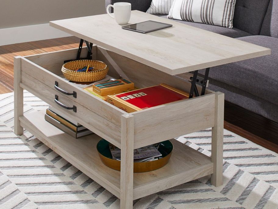 A Better Homes & Gardens Modern Farmhouse Lift Top Coffee Table