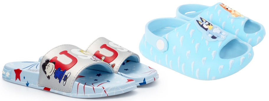 peanute and bluey themed sandals