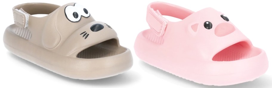 dog and pig toddler sandals