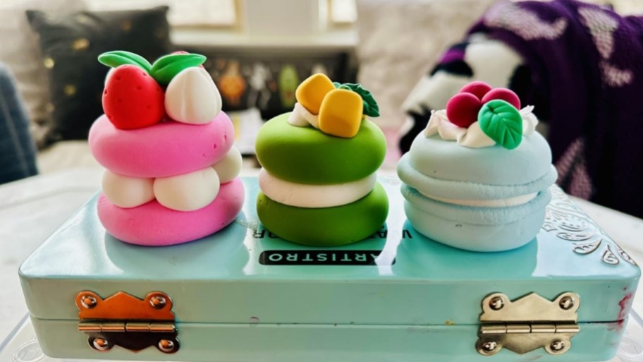 three play food items made with air dry caly
