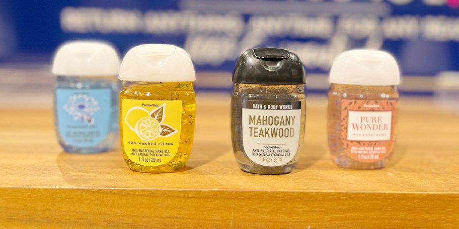 bath and body works hand sanitizer on table