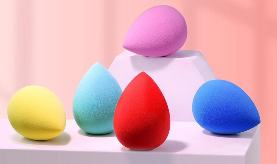 colorful set of makeup sponges