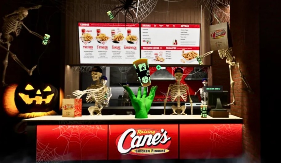 screen from raising canes halloween game
