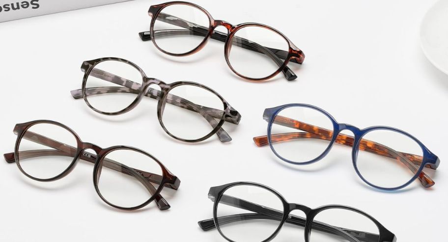 five different eyewear 