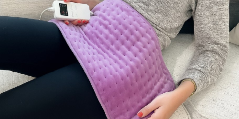 Large Heating Pad Just $11.99 on Amazon | Quickly Heats Up + Washable Cover