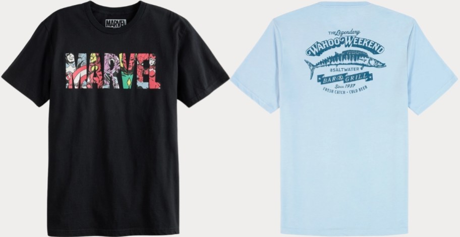 two mens graphic tees