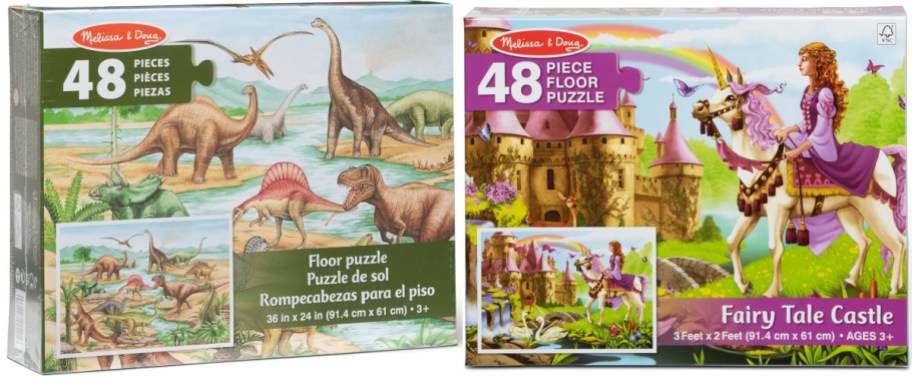 Two Melissa & Doug floor puzzles in boxes.