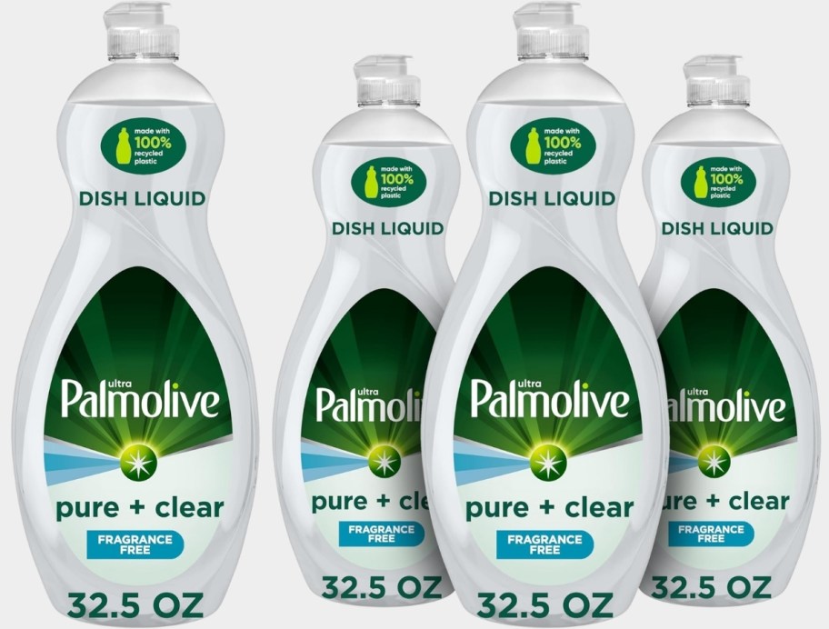 4 32.5 oz bottles of palmolive unscented dish liquid