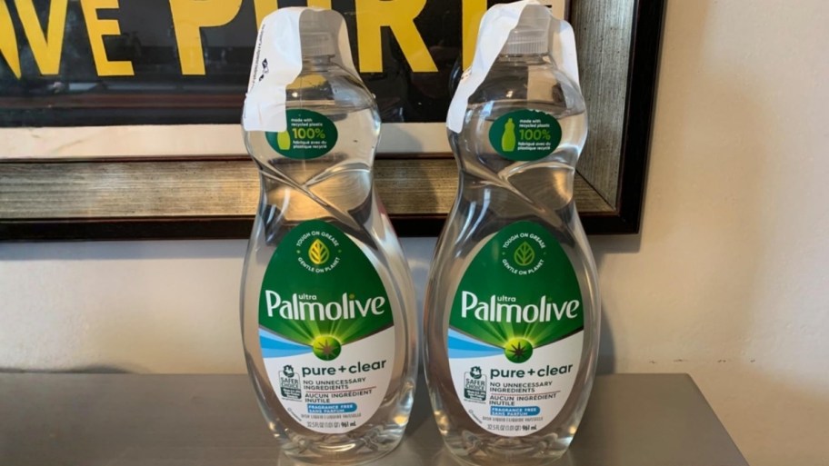 2 bottles of dish liquid on a countertop