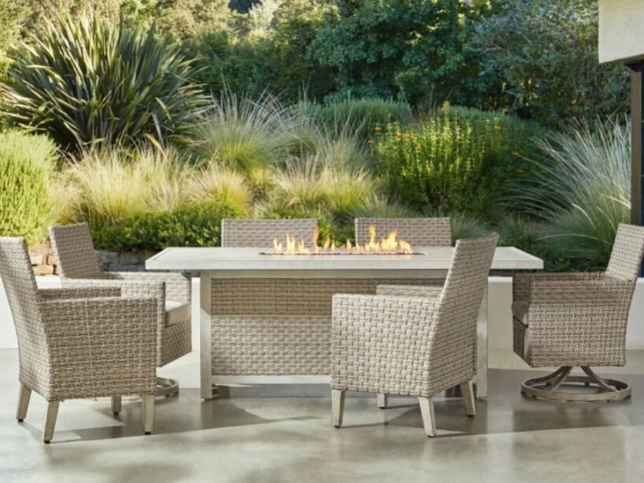 Fire Dining Set on patio
