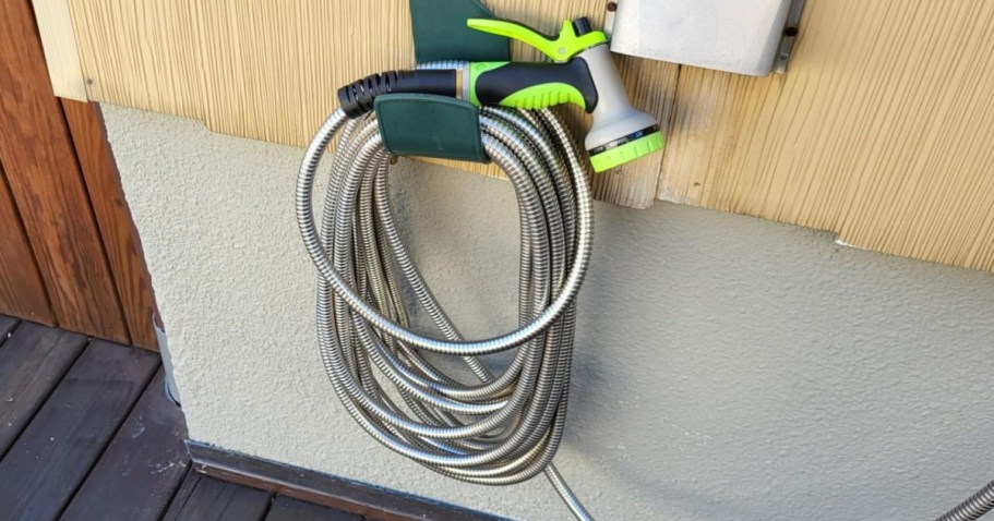 Stainless Steel 50′ Garden Hose w/ Nozzle Just $19 on Amazon (Reg. $46)