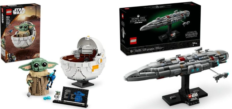 star wars lego on display