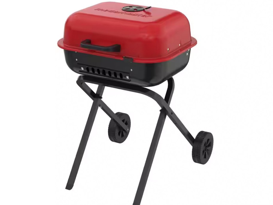 red and black charcoal grill 