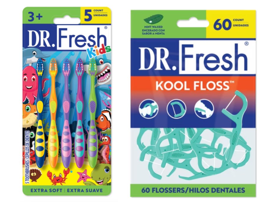 five pack toothbrushes and flossers