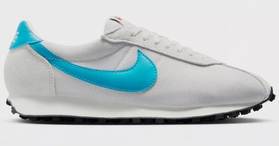 a men's grey and blue Nike sneaker