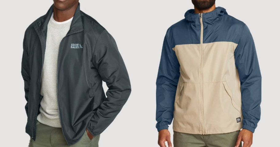 two men wearing different style jackets