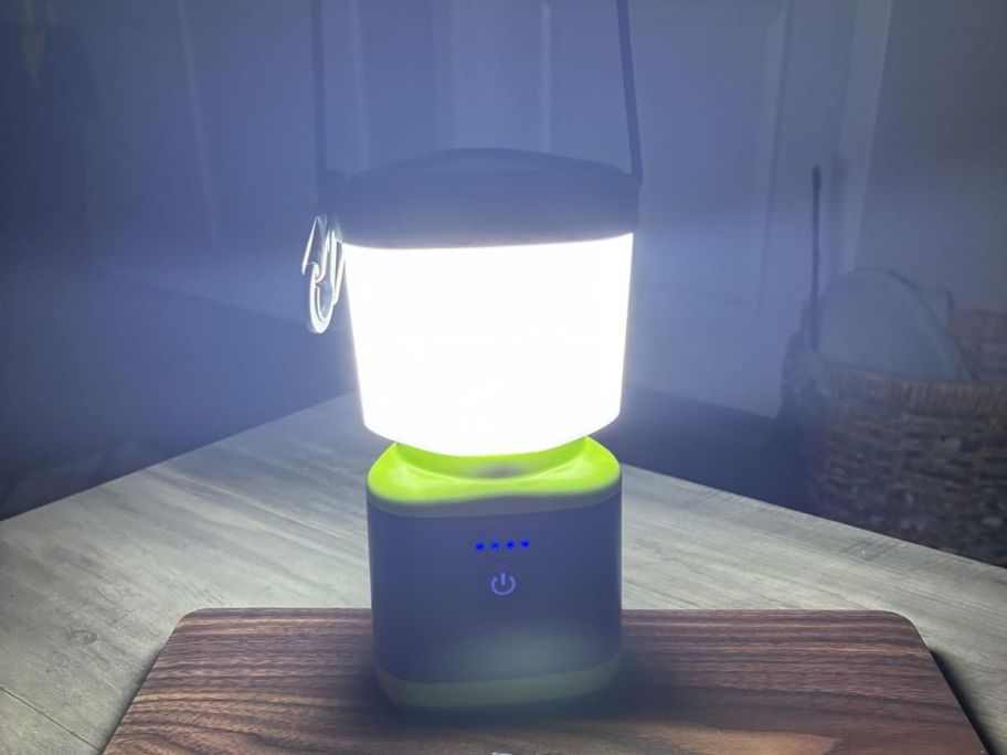 Rechargeable Lantern on top of a laptop